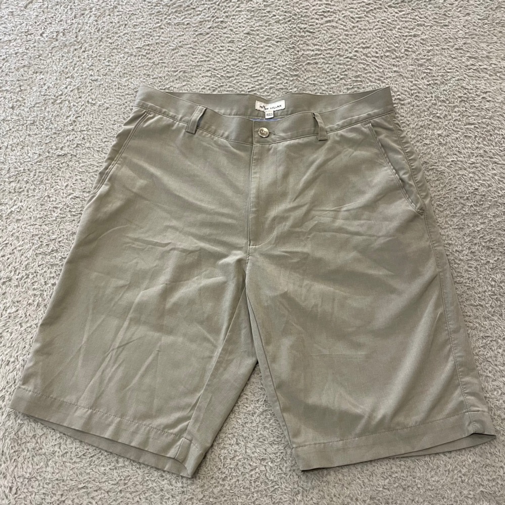 Peter Millar Crown Sport Shackleford 9.5" Short Mens 31 Gray Performance Stretch